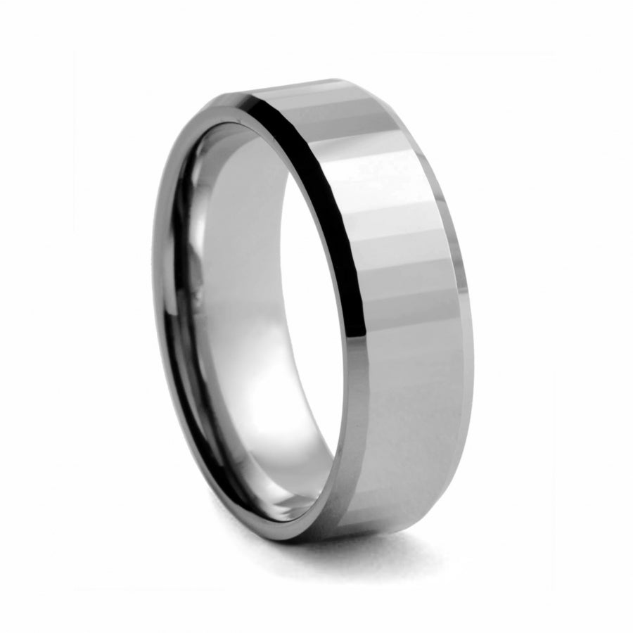 Tungsten Ring with Brushed Step Cut – Sutton Smithworks