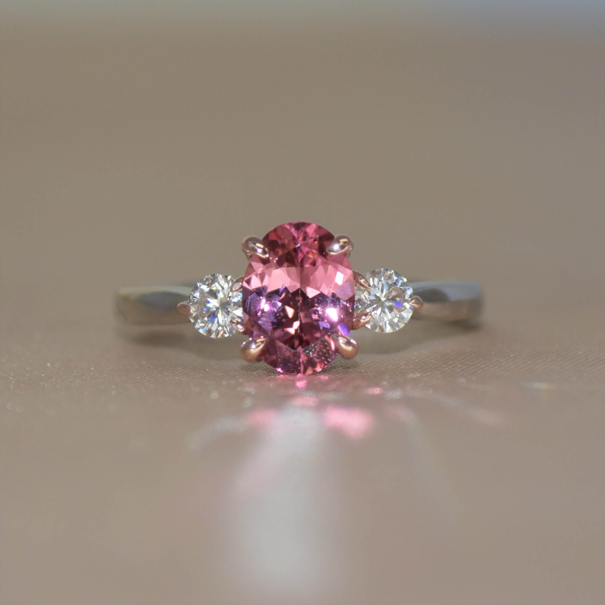 Pink tourmaline clearance wedding ring